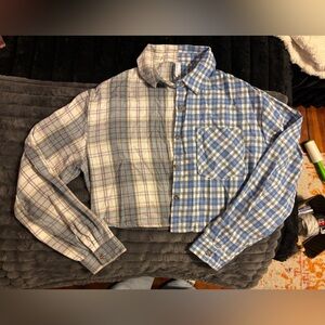 Live 4 Truth Blue and White Plaid Crop Top